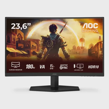 AOC Monitor G4 C24G42E 23.6", Full HD, zakrivljeni, VA, 180Hz, crno-crveni